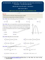 15  thi online   kiểm tra 1 tiết chương nguyên hàm, tích phân   có lời giải chi tiết 