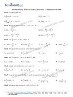 6  đề thi online – nguyên hàm lượng giác – có lời giải chi tiết  