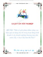 Luận văn tốt nghiệp: Một số giải pháp nhằm nâng cao hiệu quả sử dụng bao bì trong hoạt động kinh doanh ở các doanh nghiệp thương mại nhà nước (lấy ví dụ ở địa bàn Hà Nội)