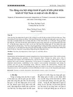 Tác động của hội nhập kinh tế quốc tế đến phát triển kinh tế Việt Nam và một số vấn đề đặt ra
