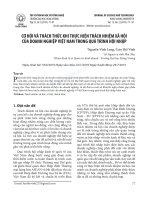 Cơ hội và thách thức khi thực hiện trách nhiệm xã hội của doanh nghiệp Việt Nam trong quá trình hội nhập