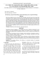 Các nhân tố ảnh hưởng đến ý định tiêu dùng xanh của người dân tại thành phố Trà Vinh