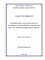 Giải pháp nâng cao sự hài lòng của người học tại Viện Kinh tế và Thương mại quốc tế - Trường Đại học Ngoại thương