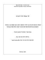 NÂNG CAO HIỆU QUẢ HUY ĐỘNG VỐN TẠI NGÂN HÀNG TMCP NGOẠI THƯƠNG VIỆT NAM CHI NHÁNH SỞ GIAO DỊCH