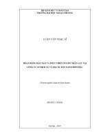HOẠT ĐỘNG ĐÀO TẠO VÀ PHÁT TRIỂN NGUỒN NHÂN LỰC TẠI CÔNG TY CP DỊCH VỤ VÀ ĐỊA ỐC ĐẤT XANH MIỀN BẮC