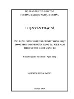 ỨNG DỤNG CÔNG NGHỆ TÀI CHÍNH TRONG HOẠT ĐỘNG KINH DOANH NGÂN HÀNG TẠI VIỆT NAM THEO XU THẾ CÁCH MẠNG 4.0