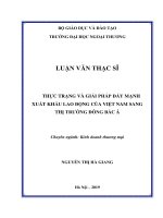 THỰC TRẠNG VÀ GIẢI PHÁP ĐẨY MẠNH XUẤT KHẨU LAO ĐỘNG CỦA VIỆT NAM SANG THỊ TRƯỜNG ĐÔNG BẮC Á