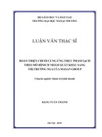 HOÀN THIỆN CHUỖI CUNG ỨNG THỰC PHẨM SẠCH THEO MÔ HÌNH 3F NHẰM XUẤT KHẨU SANG THỊ TRƯỜNG NGA CỦA MASAN GROUP