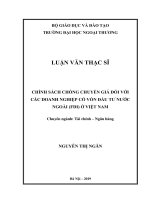 Chính sách chống chuyển giá đối với các doanh nghiệp có vốn đầu tư nước ngoài (FDI) ở Việt Nam