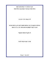 ĐÀM PHÁN, KÝ KẾT HỢP ĐỒNG XUẤT KHẨU HÀNG HOÁ CỦA CÁC DOANH NGHIỆP VIỆT NAM