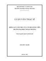 Động lực làm việc của cán bộ giảng viên trường Đại học Ngoại thương