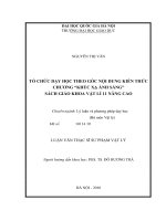Tổ chức dạy học theo góc nội dung kiến thức chương khúc xạ ánh sáng sách giáo khoa vật lí 11 nâng cao  