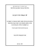 CƠ HỘI VÀ THÁCH THỨC ĐỐI VỚI NGÂN HÀNG THƯƠNG MẠI VIỆT NAM TRONG BỐI CẢNH CÁCH MẠNG CÔNG NGHIỆP 4.0