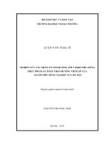 NGHIÊN CỨU CÁC NHÂN TỐ ẢNH HƯỞNG TỚI Ý ĐỊNH TIÊU DÙNG THỰC PHẨM AN TOÀN THEO HƯỚNG VIETGAP CỦA NGƢỜI TIÊU DÙNG TẠI KHU VỰC HÀ NỘI