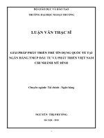 GIẢI PHÁP PHÁT TRIỂN THẺ TÍN DỤNG QUỐC TẾ TẠI NGÂN HÀNG TMCP ĐẦU TƯ VÀ PHÁT TRIỂN VIỆT NAM CHI NHÁNH MỸ ĐÌNH