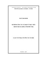 luận văn thạc sĩ mô hình công tác xã hội từ thực tiễn bệnh viện đa khoa tỉnh phú thọ 