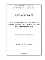 THU HÚT ĐẦU TƯ TRỰC TIẾP NƯỚC NGOÀI VÀO LĨNH VỰC TÀI CHÍNH  NGÂN HÀNG TẠI VIỆT NAM_THỰC TRẠNG VÀ GIẢI PHÁP