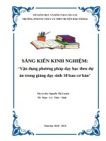 SKKN   vận dụng phương pháp dạy học theo dự án trong giảng dạy sinh 10 ban cơ bản 