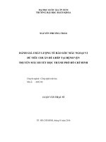 Đánh giá chất lượng tế bào gốc máu ngoại vi đủ tiêu chuẩn để ghép tại Bệnh viện Truyền máu Huyết học Thành phố Hồ Chí Minh