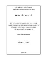 XÂY DỰNG THƯƠNG HIỆU CHO CÁC DOANH NGHIỆP SỐ TRONG NGÀNH BÁN LẺ HÀNG ĐIỆN TỬ CỦA VIỆT NAM TRONG BỐI CẢNH CUỘC CÁCH MẠNG CÔNG NGHIỆP 4.0