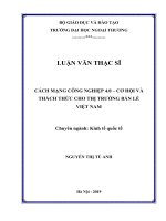 CÁCH MẠNG CÔNG NGHIỆP 4.0 – CƠ HỘI VÀ THÁCH THỨC CHO THỊ TRƢỜNG BÁN LẺ VIỆT NAM