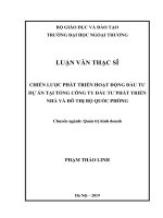 CHIẾN LƯỢC PHÁT TRIỂN HOẠT ĐỘNG ĐẦU TƯ DỰ ÁN TẠI TỔNG CÔNG TY ĐẦU TƯ PHÁT TRIỂN NHÀ VÀ ĐÔ THỊ BỘ QUỐC PHÒNG