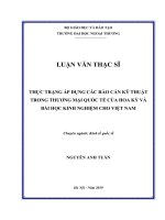 Thực trạng áp dụng các rào cản kỹ thuật trong thương mại quốc tế của Hoa Kỳ và bài học kinh nghiệm cho Việt Nam