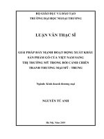GIẢI PHÁP ĐẨY MẠNH HOẠT ĐỘNG XUẤT KHẨU SẢN PHẨM GỖ CỦA VIỆT NAM SANG THỊ TRƯỜNG MỸ TRONG BỐI CẢNH CHIẾN TRANH THƯƠNG MẠI MỸ TRUNG