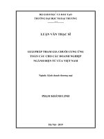GIẢI PHÁP THAM GIA CHUỖI CUNG ỨNG TOÀN CẦU CHO CÁC DOANH NGHIỆP NGÀNH ĐIỆN TỬ CỦA VIỆT NAM