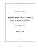 Nâng cao hiệu quả hoạt động cho vay cá nhân tại ngân hàng thương mại cổ phần ngoại thương việt nam – chi nhánh hoàn kiếm 