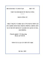 Thực trạng và hiệu quả ứng dụng tiếp cận sức khỏe sinh thái trong phòng chống sốt xuất huyết dengue tại khu du lịch cát bà, hải phòng (tt) 