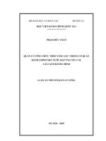 Quản lý công chức theo năng lực trong các cơ quan hành chính nhà nước đáp ứng yêu cầu cải cách hành chính ở Việt Nam