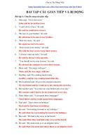 Bài tập câu gián tiếp và câu bị đông  