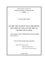 Dạy học thực hành kỹ thuật theo hướng phát triển kỹ năng làm việc hợp tác cho sinh viên sư phạm 