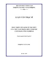 PHÁT TRIỂN NỀN KINH TẾ TRI THỨC CỦA VIỆT NAM TRONG BỐI CẢNH CUỘC CÁCH MẠNG CÔNG NGHIỆP 4.0