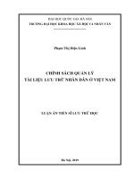 Chính sách quản lý tài liệu lưu trữ nhân dân ở việt nam 
