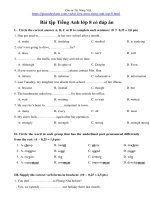 Bài tập tiếng anh lớp 8 có đáp án  