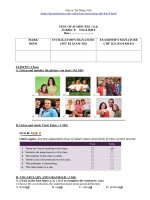 Đề kiểm tra 1 tiết tiếng anh 8  