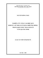 Nghiên cứu nâng cao hiệu quả kinh tế - kỹ thuật sử dụng thiết bị chống trong khai thác than hầm lò vùng Quảng Ninh