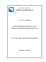 luận văn thạc sĩ đào tạo nguồn nhân lực tại công ty cổ phần tấn phát kon tum 