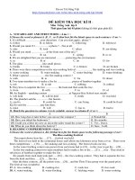 Đề trắc nghiệm học kì 2 tiếng anh 8 có đáp án  