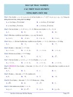 BÀI TẬP TRẮC NGHIỆM CÁC PHÉP TOÁN SỐ PHỨC