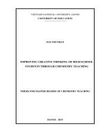 Improving creative thinking of high school students through chemistry teaching 