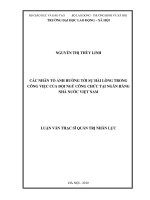 THỰC TRẠNG CÁC NHÂN TỐ ẢNH HƯỞNG ĐẾN SỰ HÀI LÒNG TRONG CÔNG VIỆC CỦA ĐỘI NGŨ CÔNG CHỨC