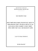 luận văn thạc sĩ phát triển hoạt động thanh toán quốc tế theo phương thức tín dụng chứng từ tại ngân hàng nông nghiệp và phát triển nông thôn việt nam – chi nhánh từ liêm 