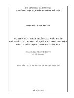 Nghiên cứu phát triển các giải pháp giám sát lưu lượng và quản lý phương tiện giao thông qua camera giám sát tt 