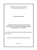 Dạy học thực hành kỹ thuật theo hướng phát triển kỹ năng làm việc hợp tác cho sinh viên sư phạm tt tiếng anh 