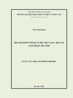 Hồ chí minh với quan hệ việt nam hoa kỳ giai đoạn 1911 1946 