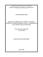 Nghiên cứu nâng cao hiệu quả kinh tế   kỹ thuật sử dụng thiết bị chống trong khai thác than hầm lò vùng quảng ninh tt tiếng anh 