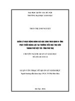 Quản lý đánh giá học sinh theo định hướng phát triển năng lực ở trường tiểu học thọ sơn thành phố việt trì 